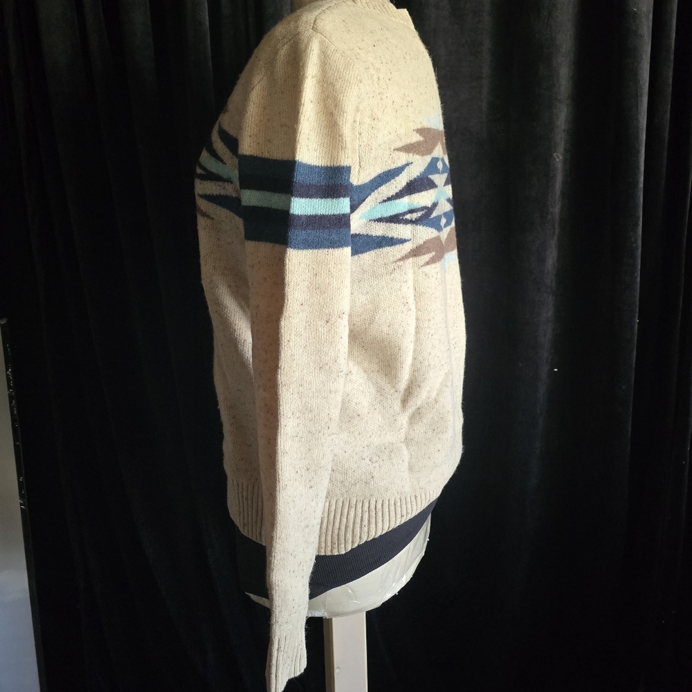 Pendleton Wool Sweater Beige Aztec Pattern - Picture 2 of 10